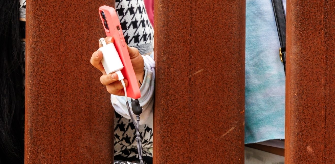 Migrant with phone