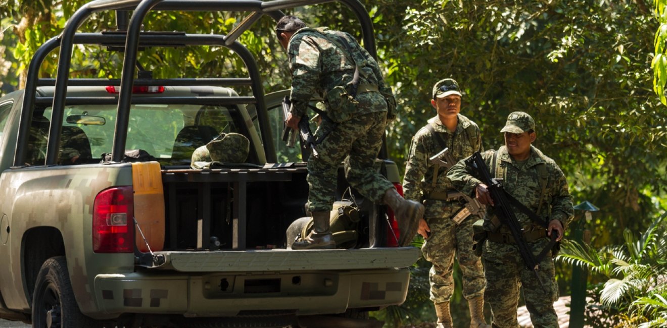 Mexican army soldiers in Chiapas, Mexico