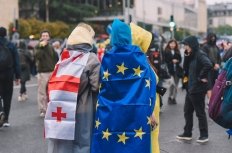 May 13, 2024: Rally on Rustaveli Avenue in Tbilisi Georgia