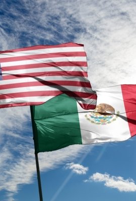 US Mexico Flags