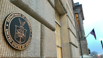 Department of Commerce seal on headquarter's building