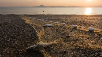 Seine net on beach