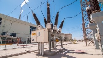 Power circuit breaker in substation, geothermal power plant. MEXICO