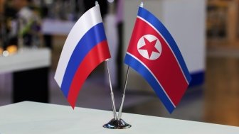 Russian and North Korean Table Flags