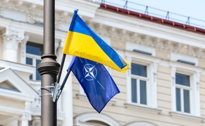 NATO and Ukraine Flags