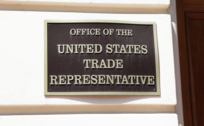 Plaque that reads 'Office of the United States Trade Representative'