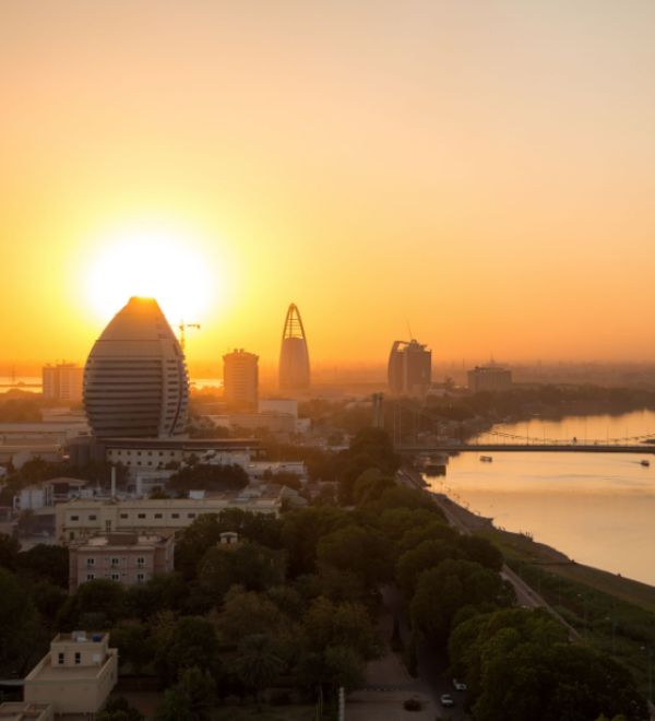 A sunset view of river Nile in Khartoum, Sudan