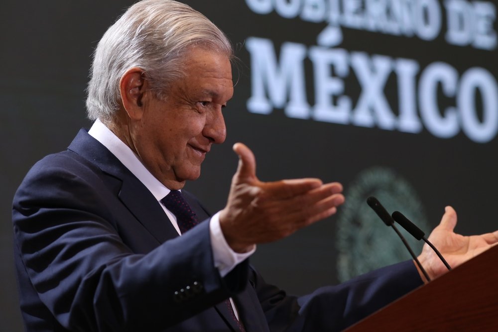 La Paz, baja California South, February 21 2020. Andrés Manuel López Obrador, Mexican president in a press conference.