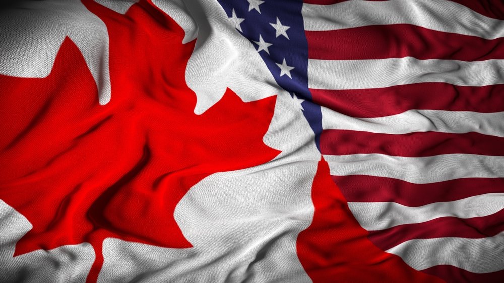 Canada and US flags