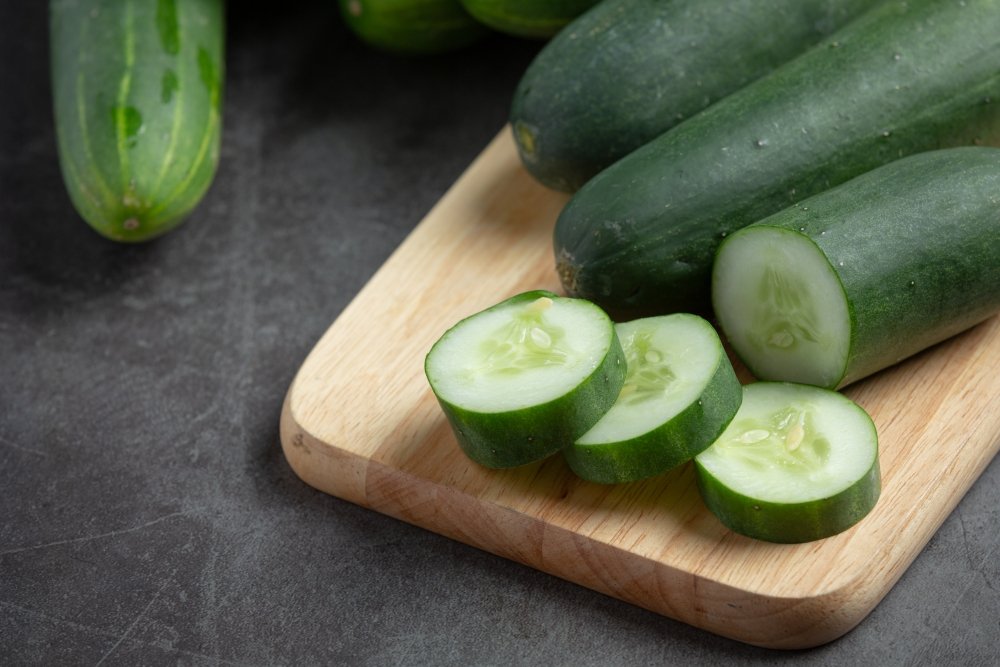 Sliced cucumbers