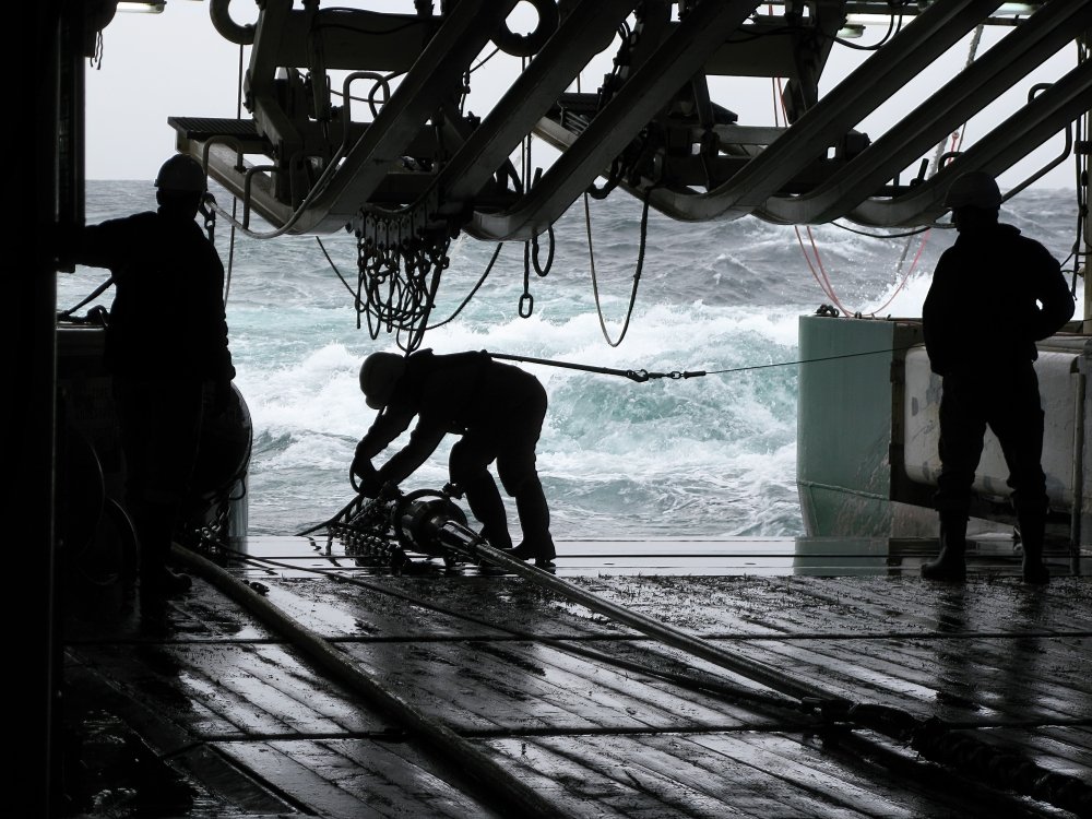 Photo of a survey vessel's operations