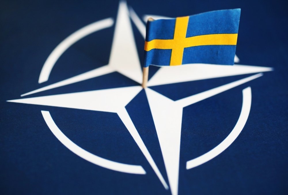 NATO and Sweden's flags