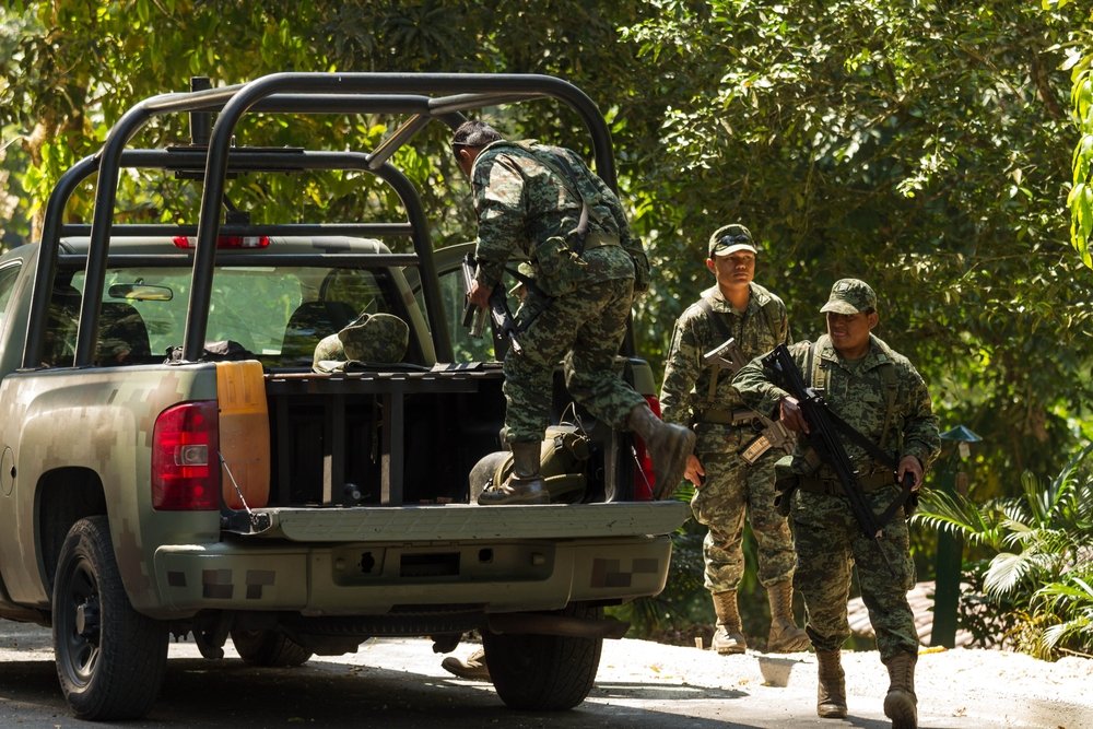 Mexican army soldiers in Chiapas, Mexico