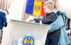 Moldova voting center 