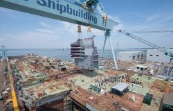 Photo of Navy ship being built