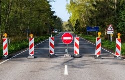 Road block at Lithuanian - Russian border