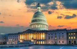 Image of the US Capitol Building at Dusk