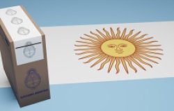 Argentina Flag and Ballot Box