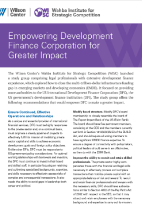 Publication: Empowering Development Finance Corporation for Greater Impact